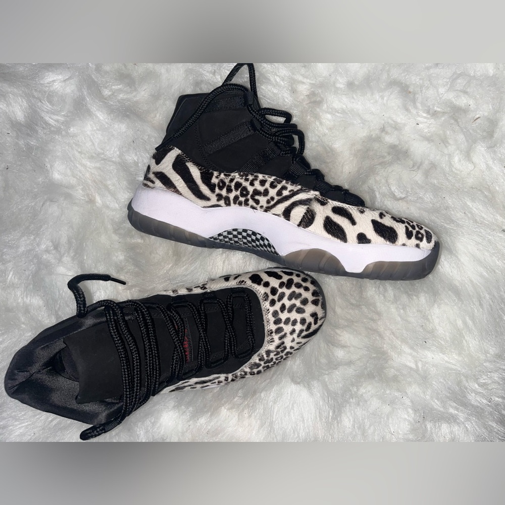 Jordan Women's Sneakers - Black and White Animal Print